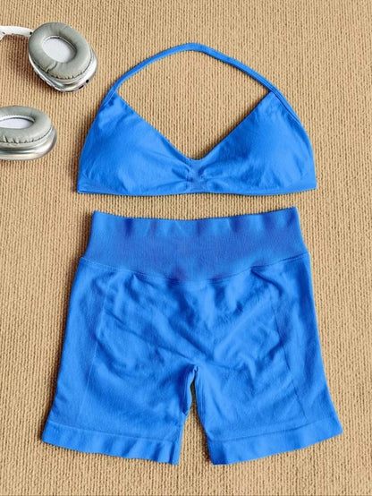 New Women'S Sporty Yoga Set, Fitness Clothes, High-Waist Tight-Fitting Shorts and Tank Top, Summer Fitnessfor Running and Gym, Workout Set