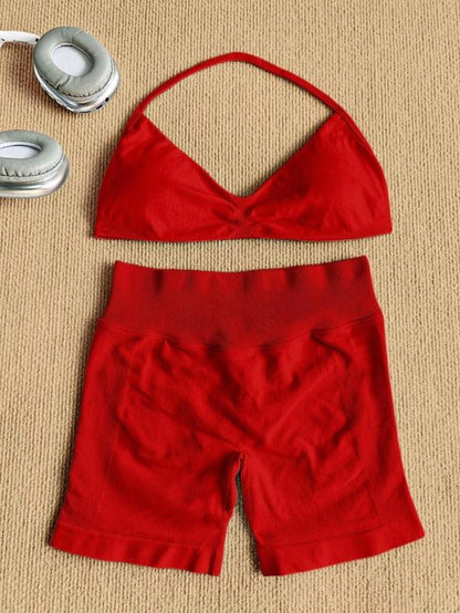 New Women'S Sporty Yoga Set, Fitness Clothes, High-Waist Tight-Fitting Shorts and Tank Top, Summer Fitnessfor Running and Gym, Workout Set